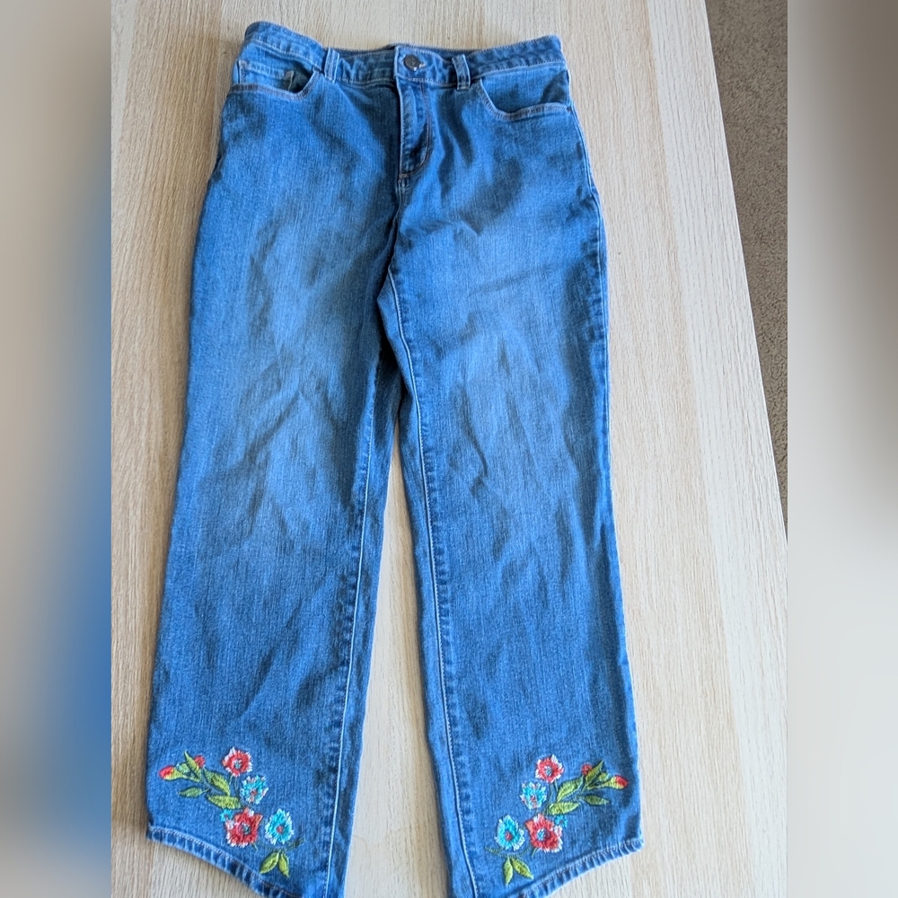 Susan Graver Blue Straight Leg Jeans